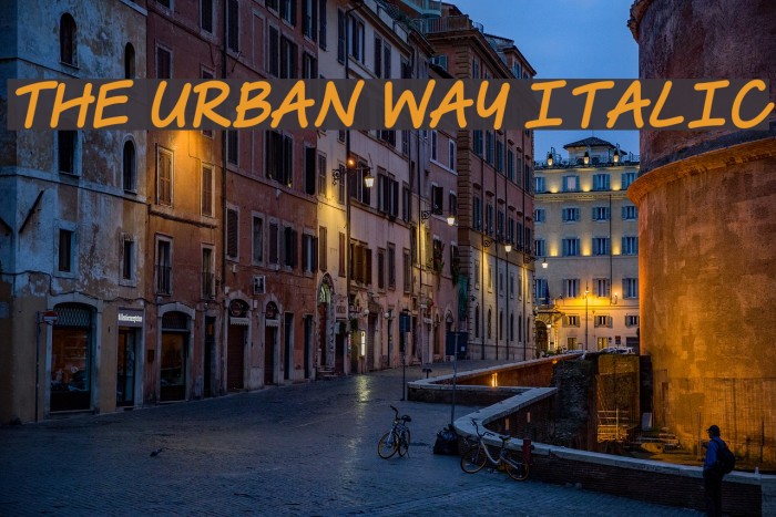 The Urban Way Italic Font examples