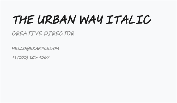 The Urban Way Italic Business Card