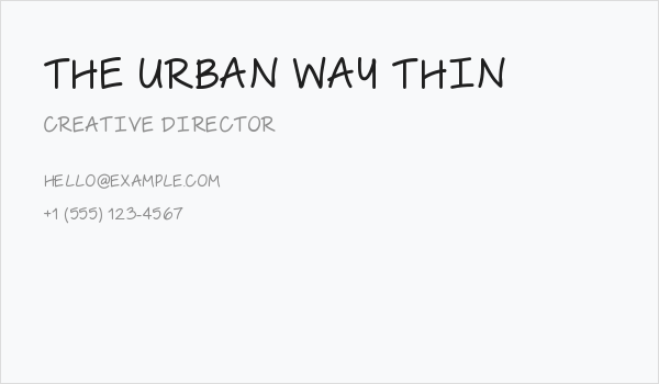 The Urban Way Thin Business Card