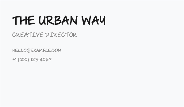 The Urban Way Business Card