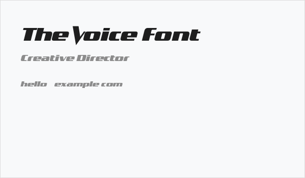 The Voice Font Business Card