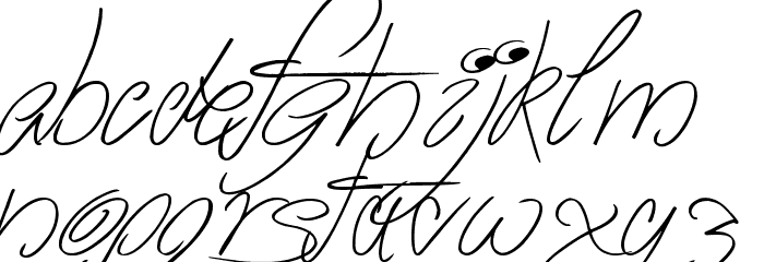The Waddys Font LOWERCASE