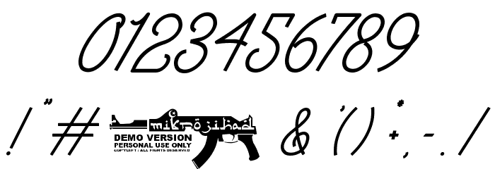 The Wahhabi Script Bold Cond Font OTHER CHARS