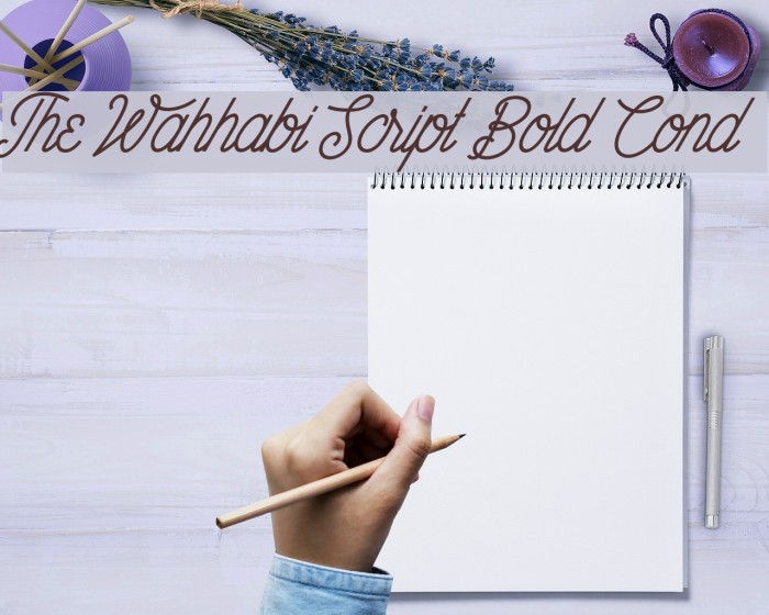 The Wahhabi Script Bold Cond Font examples