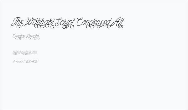 The Wahhabi Script Condensed Alt Business Card