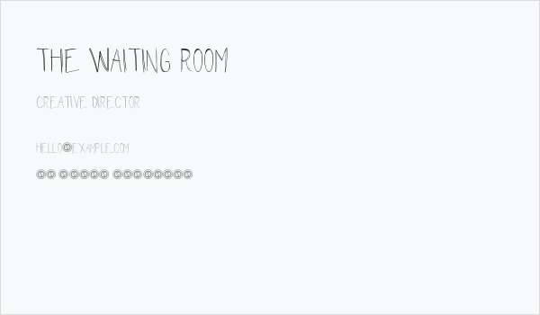 The Waiting Room Business Card