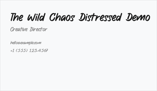 The Wild Chaos Distressed Demo Business Card