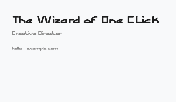 The Wizard of One CLick Business Card