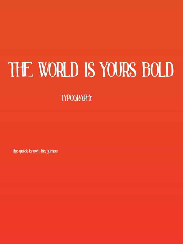 The World Is Yours Bold Poster