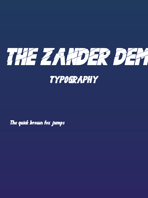 The Zander Demo Italic Poster