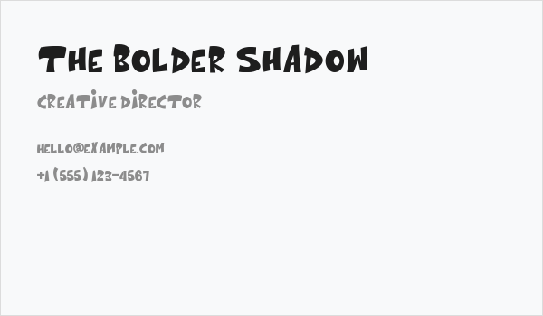 The bolder shadow Business Card