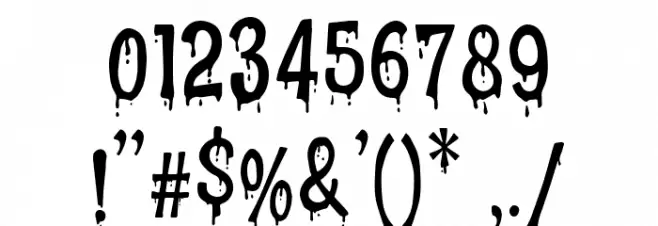 The crot blood Regular Font OTHER CHARS