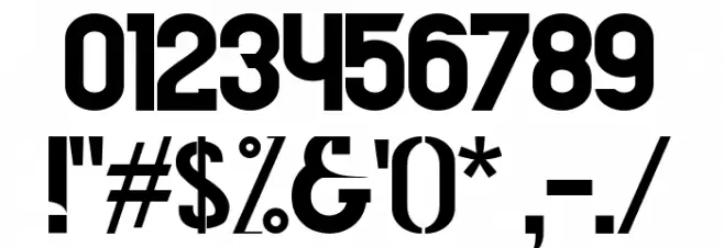 The handbox Font OTHER CHARS