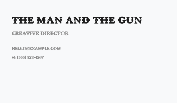 The man and the gun Business Card