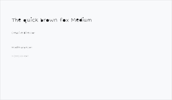 The quick brown fox Medium Business Card