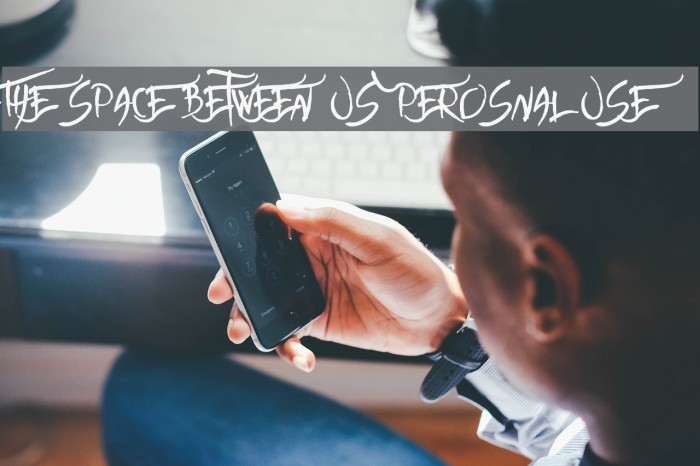 The space between Us Perosnal Use Font examples