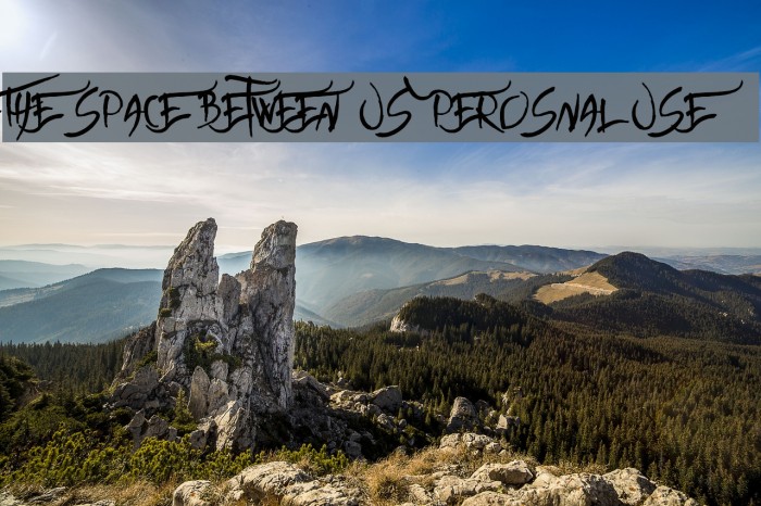 The space between Us Perosnal Use Font examples