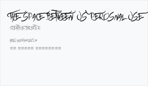 The space between Us Perosnal Use Business Card