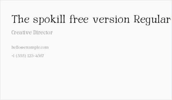 The spokill free version Regular Business Card