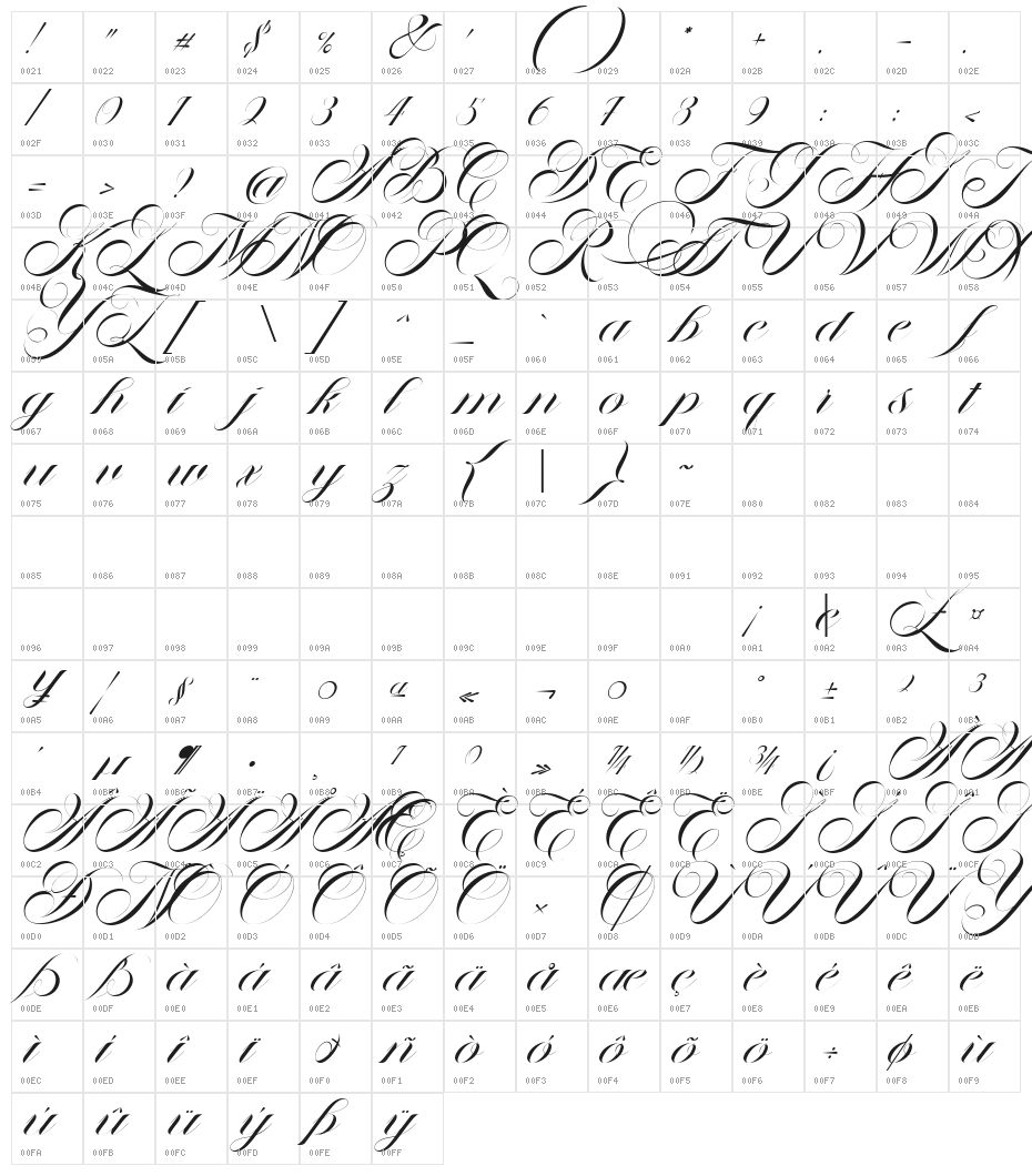 TheAntter-Regular Character Map