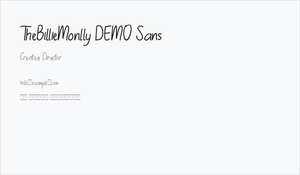 TheBillieMonlly DEMO Sans Business Card