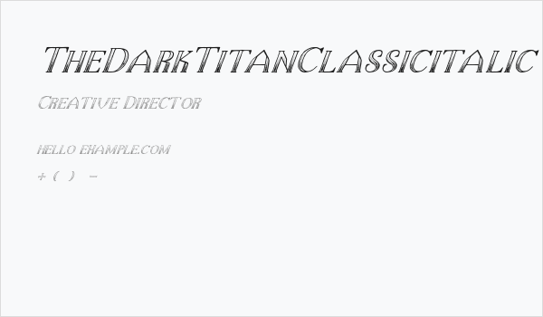 TheDarkTitanClassicitalic Business Card