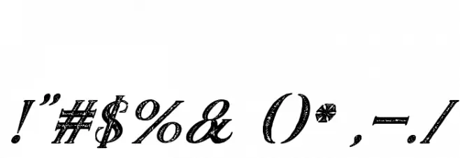 TheDarkTitanVintageItalic Шрифта ДРУГИЕ символов