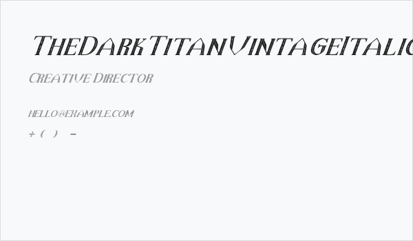TheDarkTitanVintageItalic Business Card