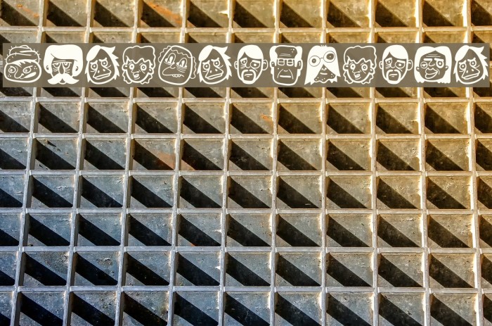 TheFreakyFace Fonte examples