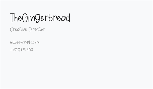 TheGingerbread Business Card