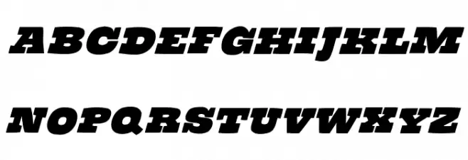 TheHammerSlabserif-Oblique फ़ॉन्ट अपरकेस