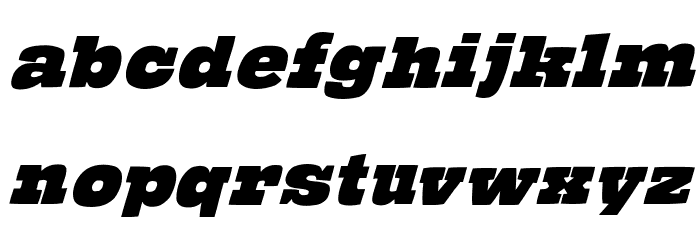 TheHammerSlabserif-Oblique フォント 小文字