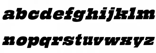 TheHammerSlabserif-Oblique Font LOWERCASE