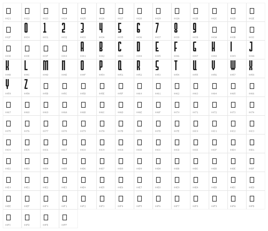 TheHangoverDecadeRegular Character Map