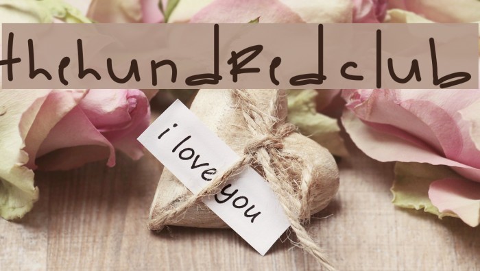 TheHundredClub Font examples