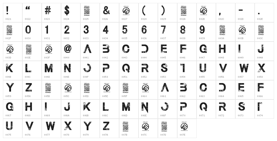 TheLastCall-Regular Character Map