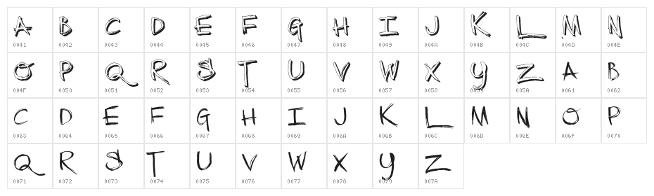 TheLowDown-Regular Character Map
