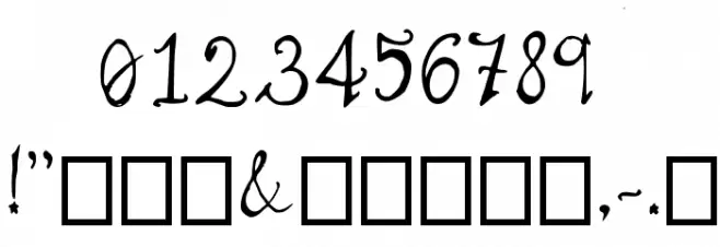 TheNotSoMiserable Font OTHER CHARS