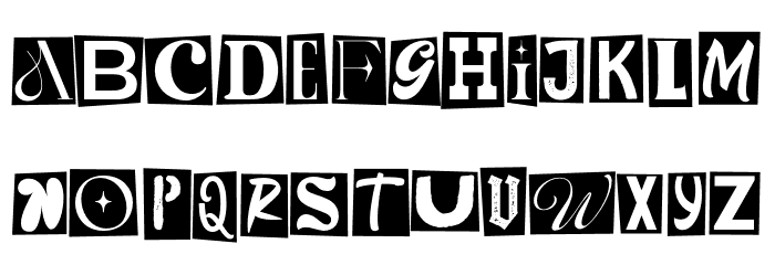 TheRansomNotes-Regular Font UPPERCASE