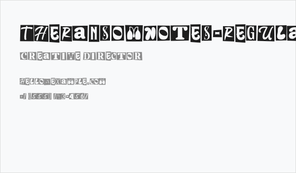 TheRansomNotes-Regular Business Card