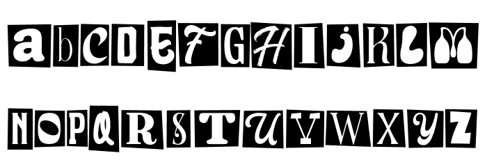 TheRansomNotes-Regular Font LOWERCASE