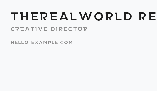 TheRealWorld-Regular Business Card