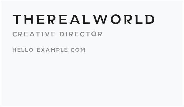 TheRealWorld Business Card