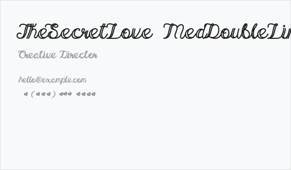 TheSecretLove-MedDoubleLine Business Card