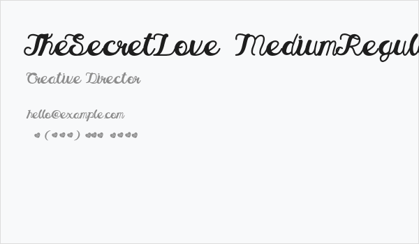 TheSecretLove-MediumReguler Business Card