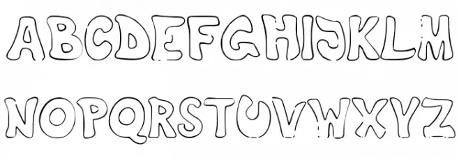 TheShyFamilyoutlinefont Шрифта ВЕРХНИЙ