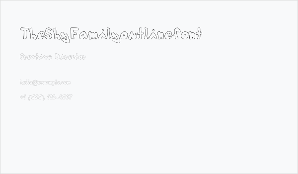 TheShyFamilyoutlinefont Business Card