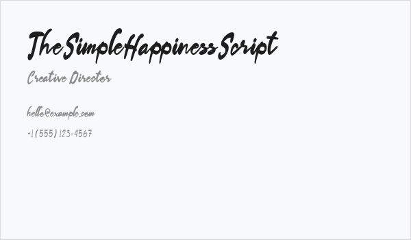TheSimpleHappinessScript Business Card