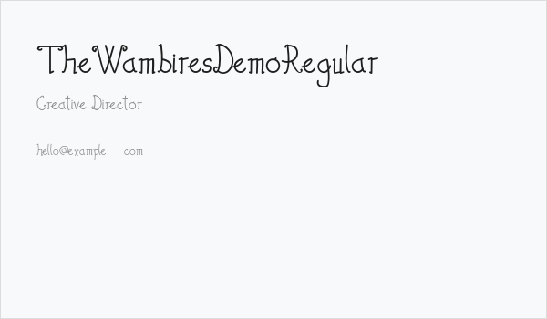 TheWambiresDemoRegular Business Card