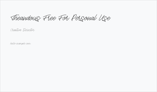 Theandous Free For Personal Use Business Card